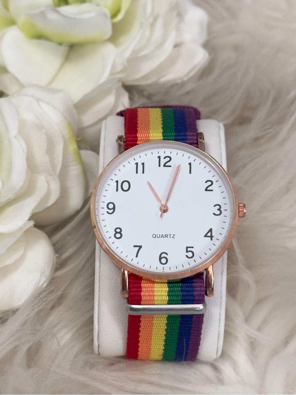Rainbow Multi Strap Watch Rose Gold Face NEW!